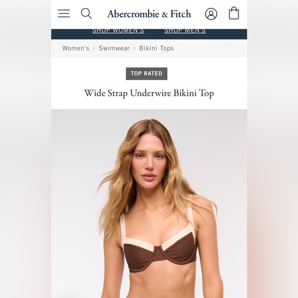 Abercrombie and Fitch Two-Tone Brown and White Bikini Top
